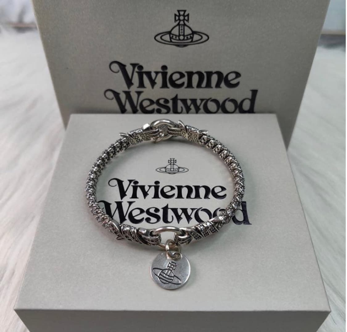 비비안웨스트우드 아카이브 크리스탈 체인 orb 각인 브레이슬릿 팔찌 상품이미지1