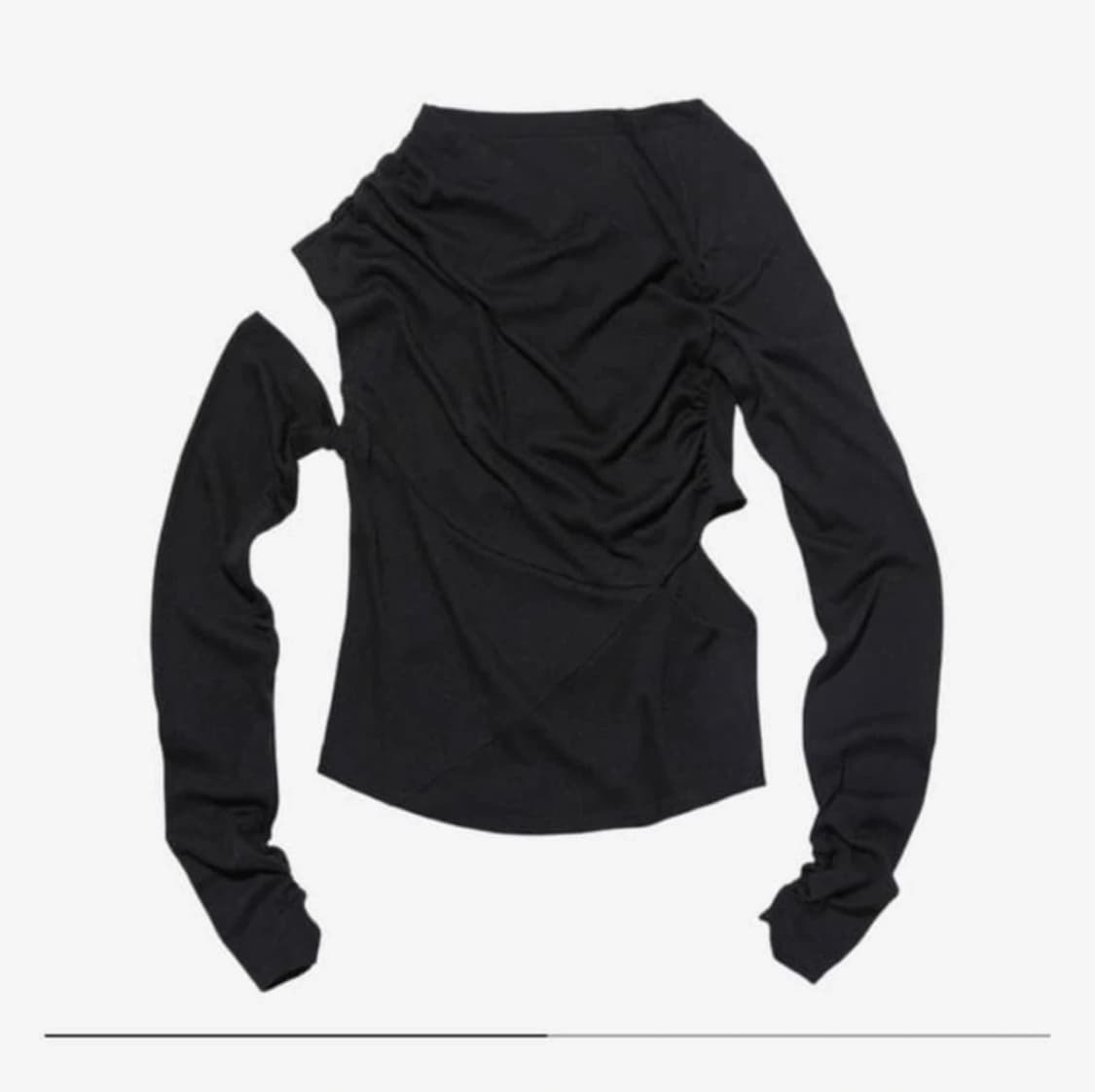 [L] 미스치프 카울 넥 셔링 탑 블랙 상품이미지1