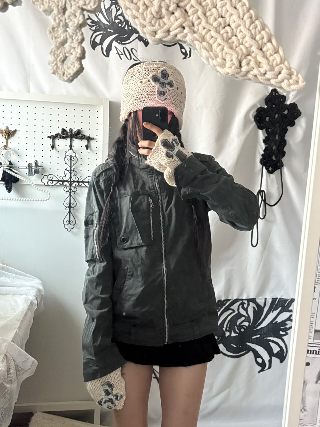 • Dark Khaki High Neck Hooded Jacket 상품이미지7