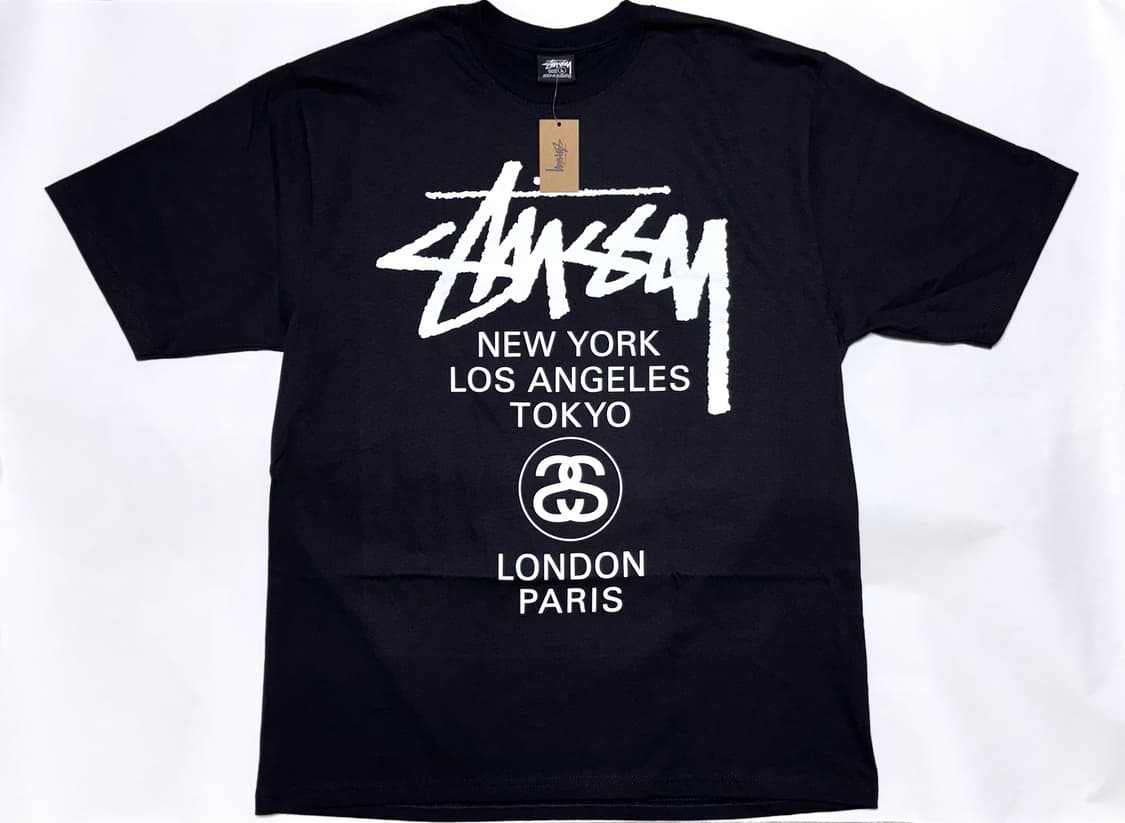 스투시 월드투어 티셔츠 블랙 L, XL 상품이미지3