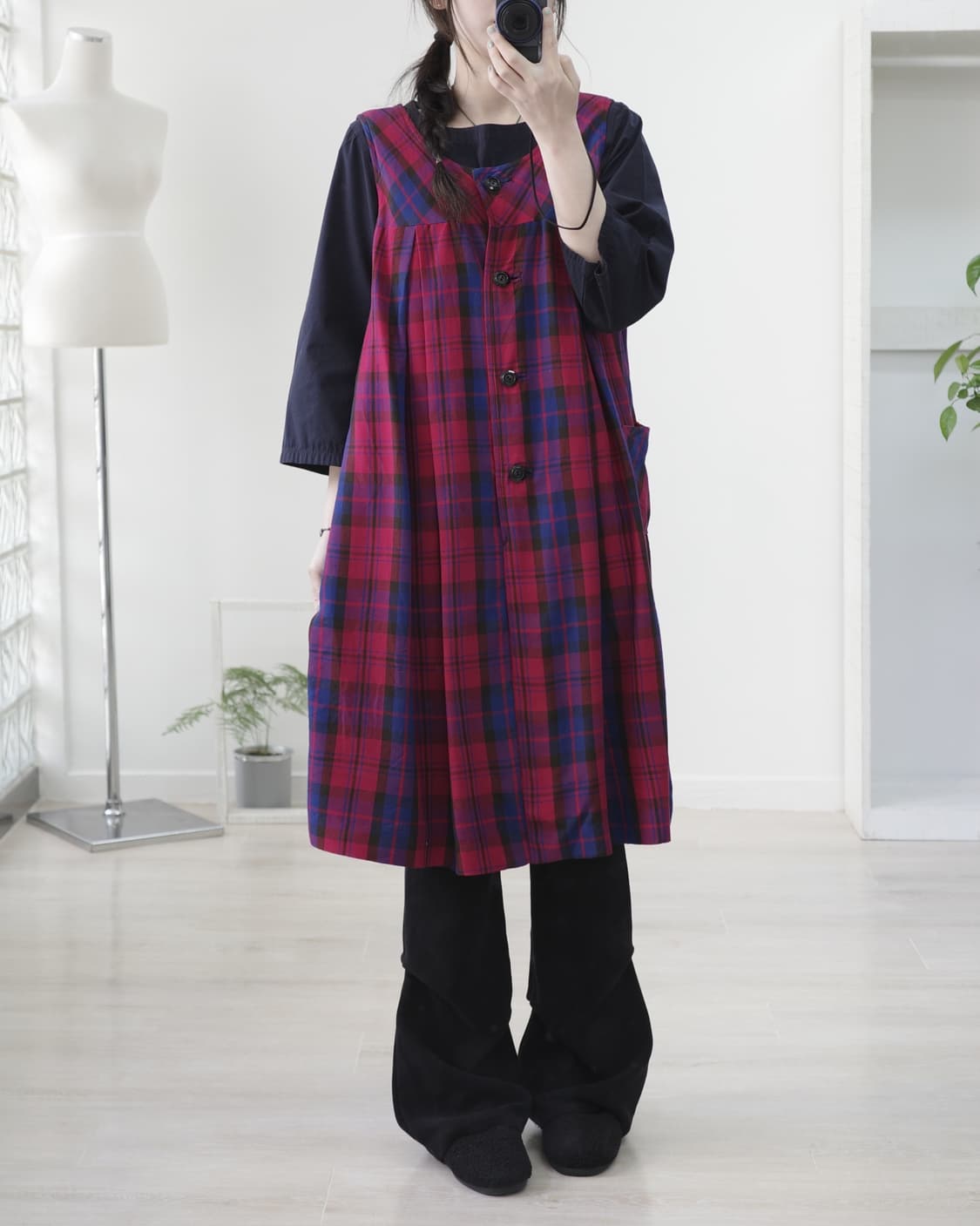 tartan check sleeveless one-piece 상품이미지4