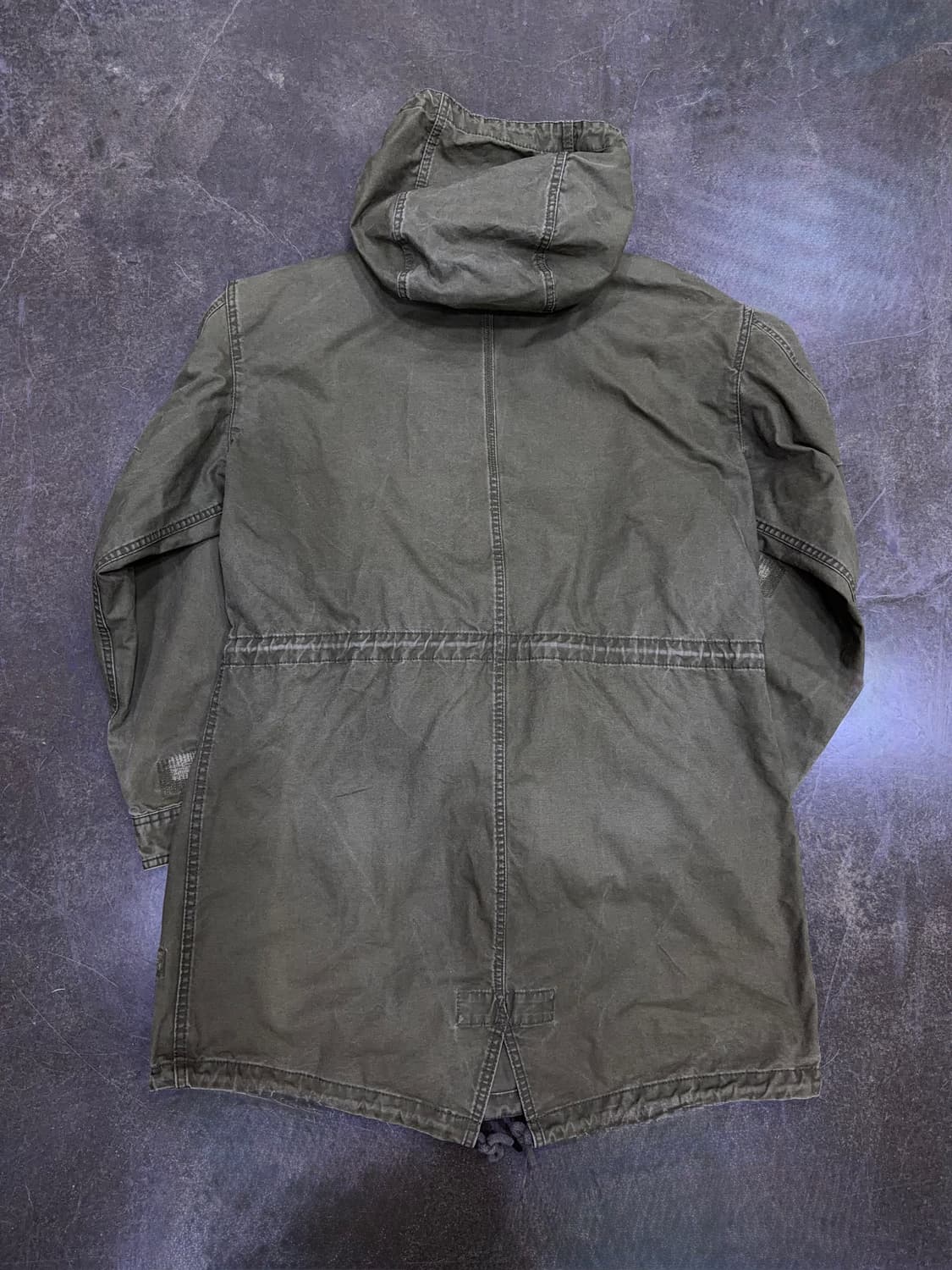 자라 빈티지 워싱 데미지 밀리터리 피쉬테일 후드 개파카 야상 L 상품이미지2