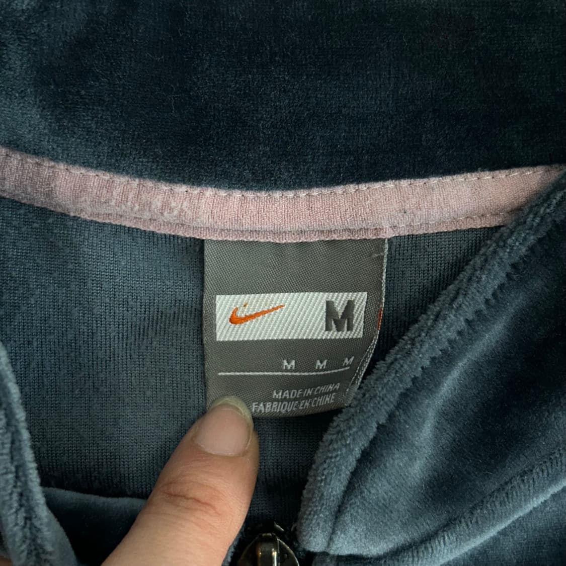 Nike 나이키 2-way 블루 벨벳 집업 상품이미지6