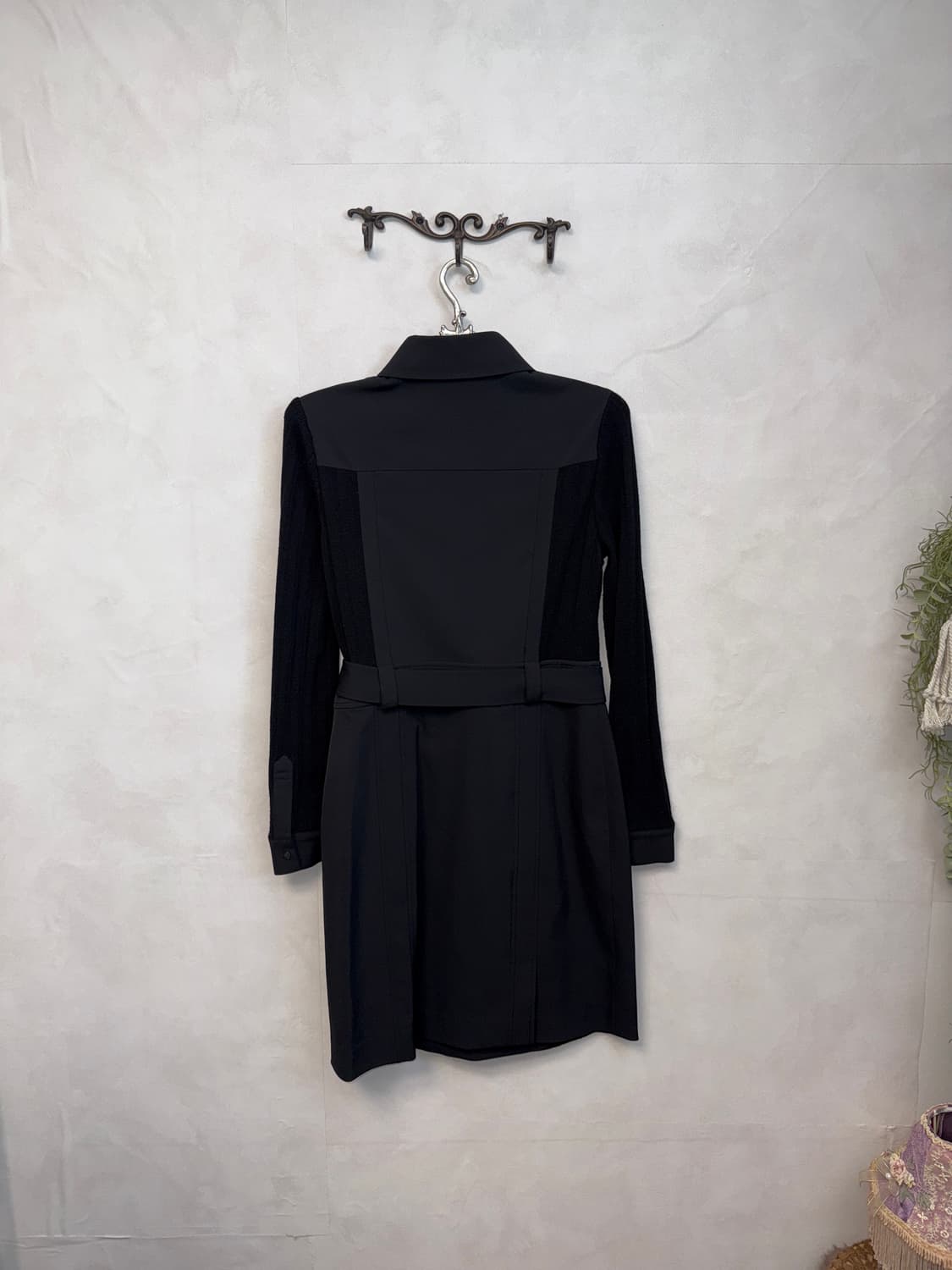 Black belted buckle pocket knit ops 상품이미지3