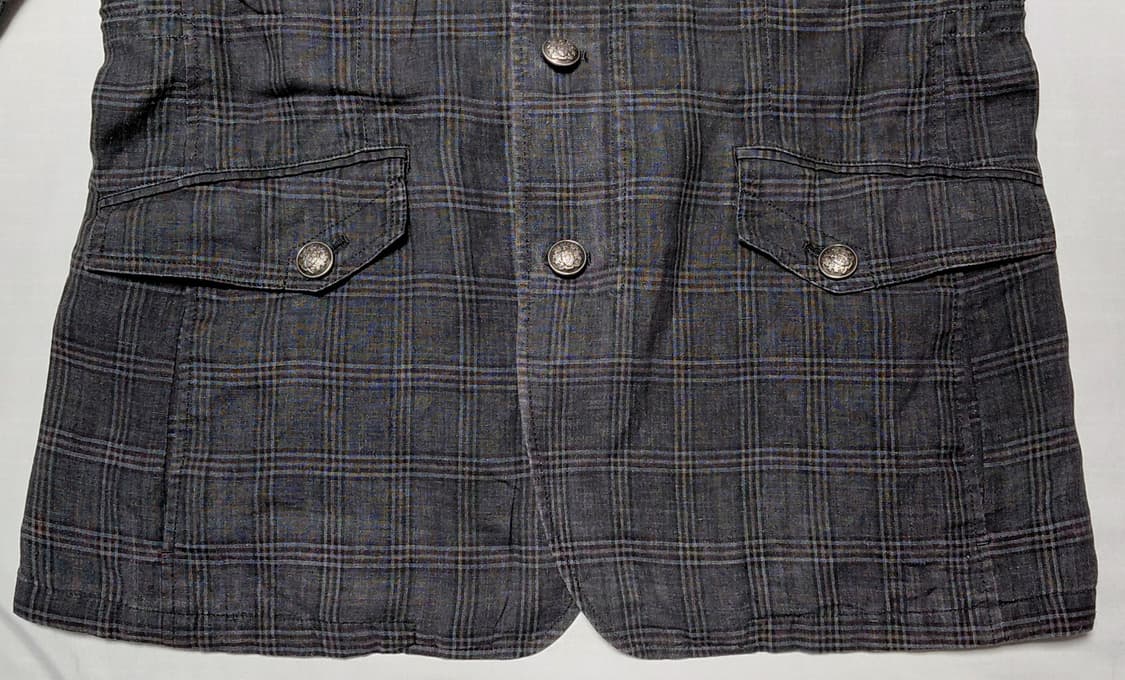 [L] 인터메조 x 이탈리아 EMMETEX 리넨 체크 사파리 자켓 상품이미지3