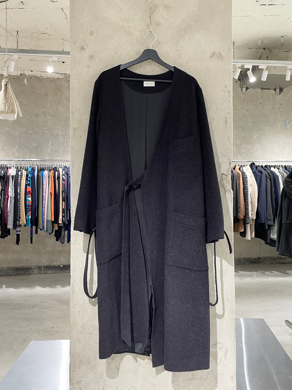 베드 제이 더블유 포드 17A/W 다크 브라운 기모노 랩 울 코트 상품이미지1