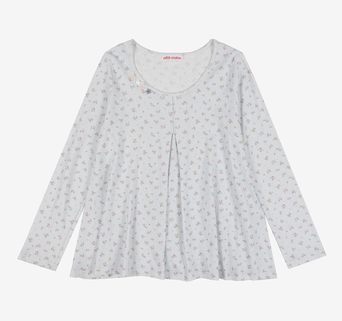 당일)오피쉬 Floral Tuck Longsleeve, Sky Blue 상품이미지1