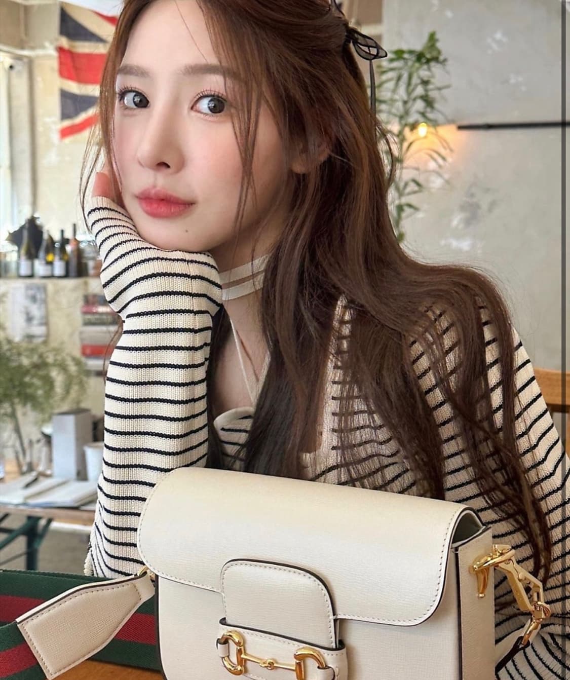 렉토 시그니처 넥 모나코 스트라이프 니트 S 상품이미지4