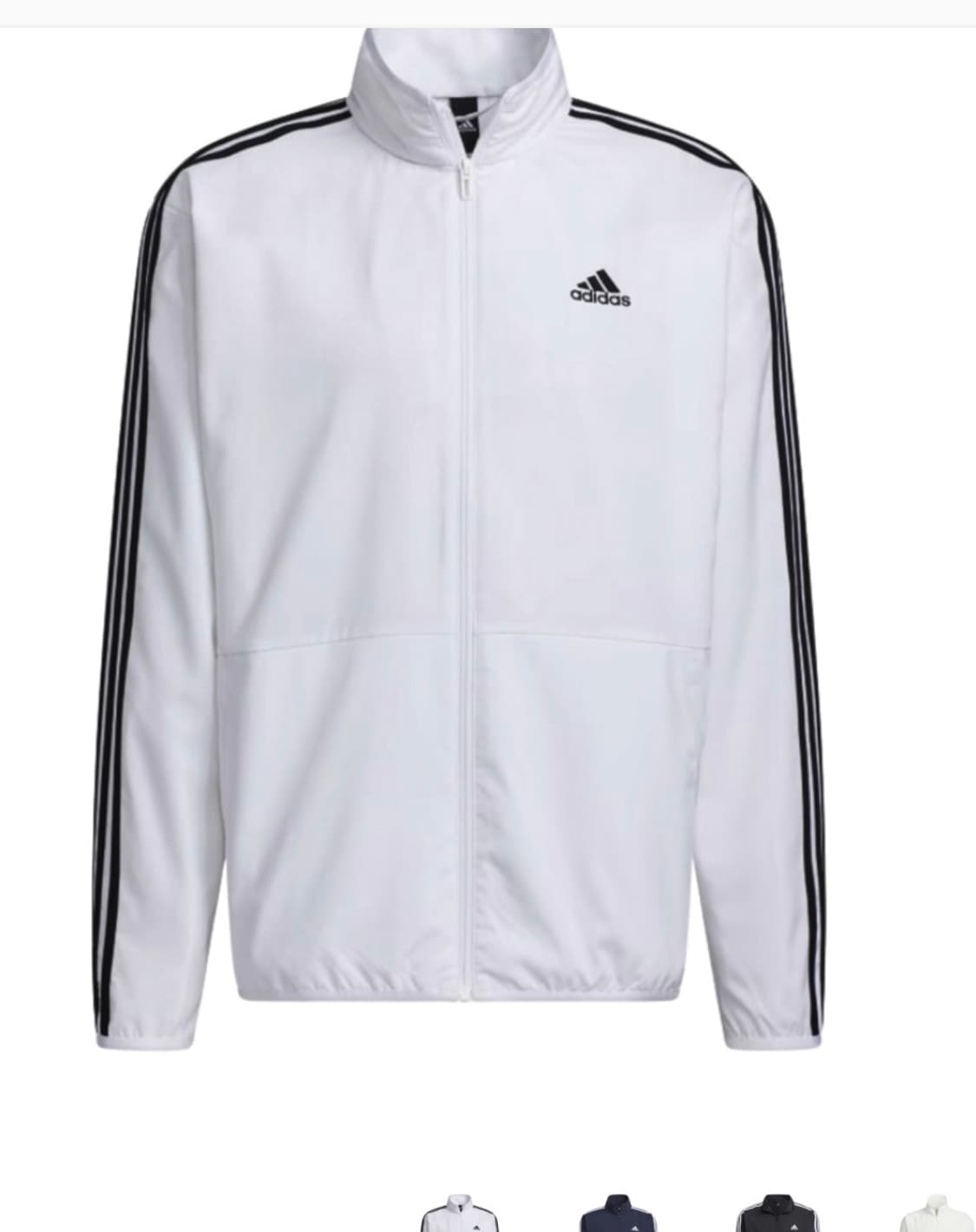 아디다스 3선 트레이닝 바람막이 화이트 상품이미지1