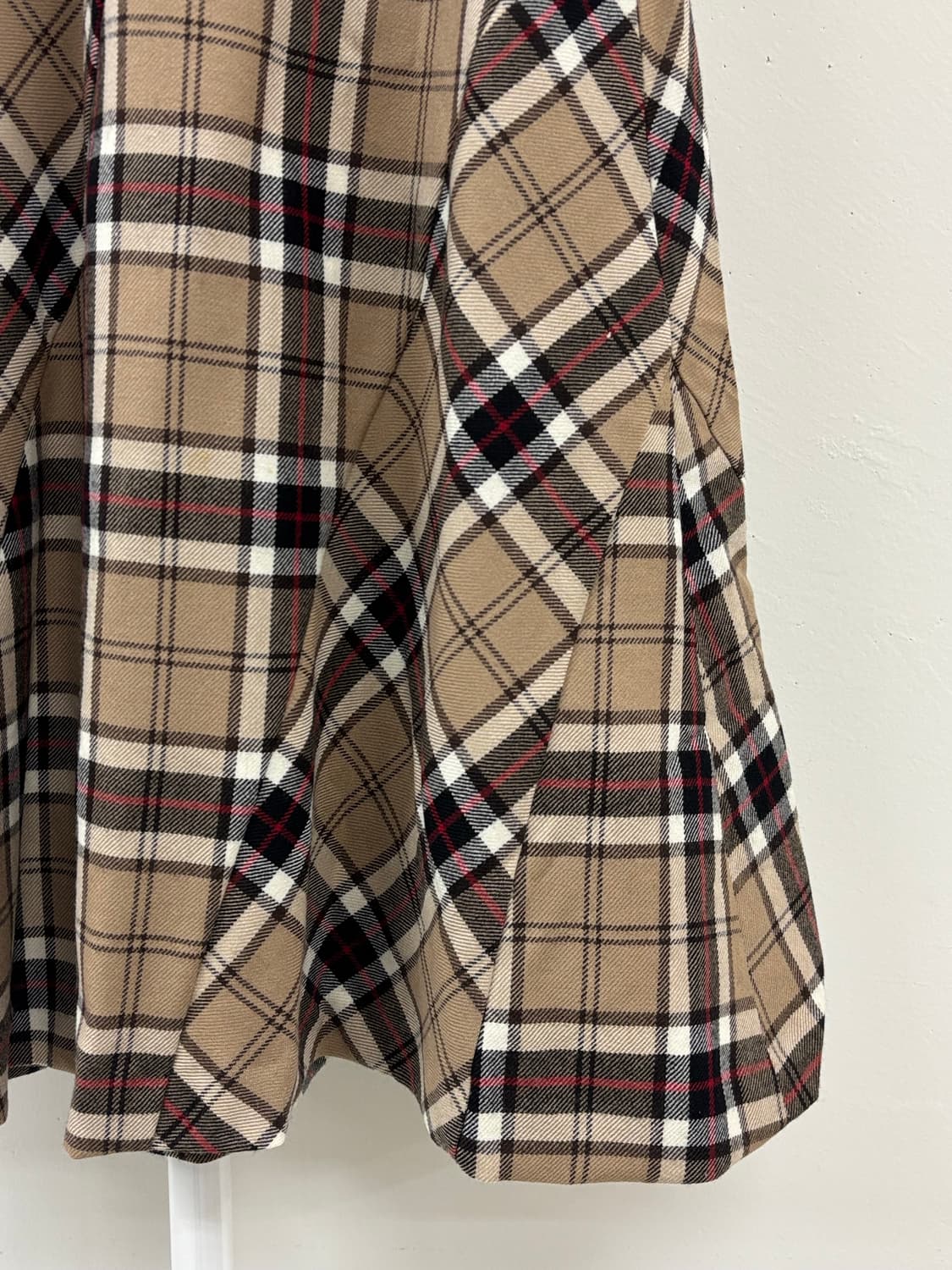 빈티지 베이지 체크 울 스커트 상품이미지5