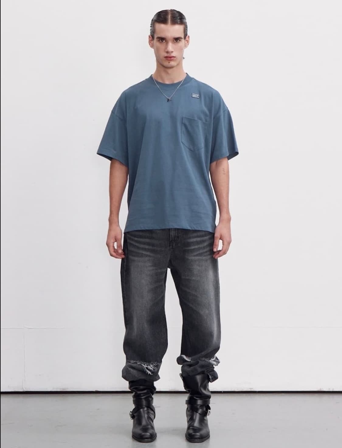 렉토 빈티지 블루 반팔티셔츠 [L] 상품이미지2