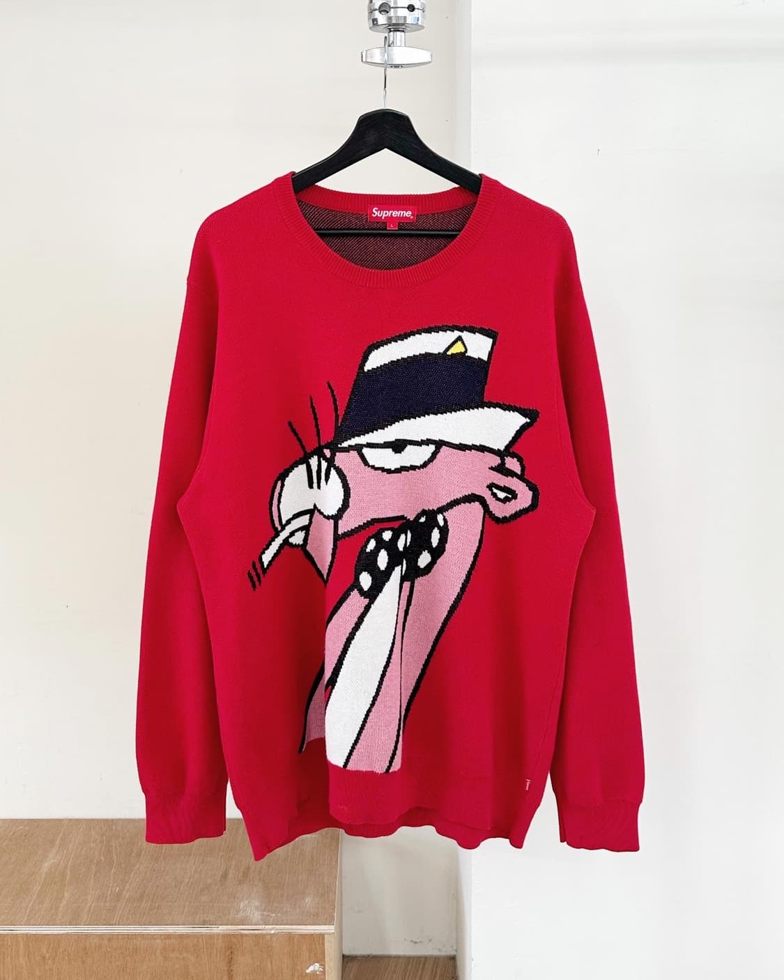 슈프림 핑크펜더 레드 코튼 니트  상품이미지1