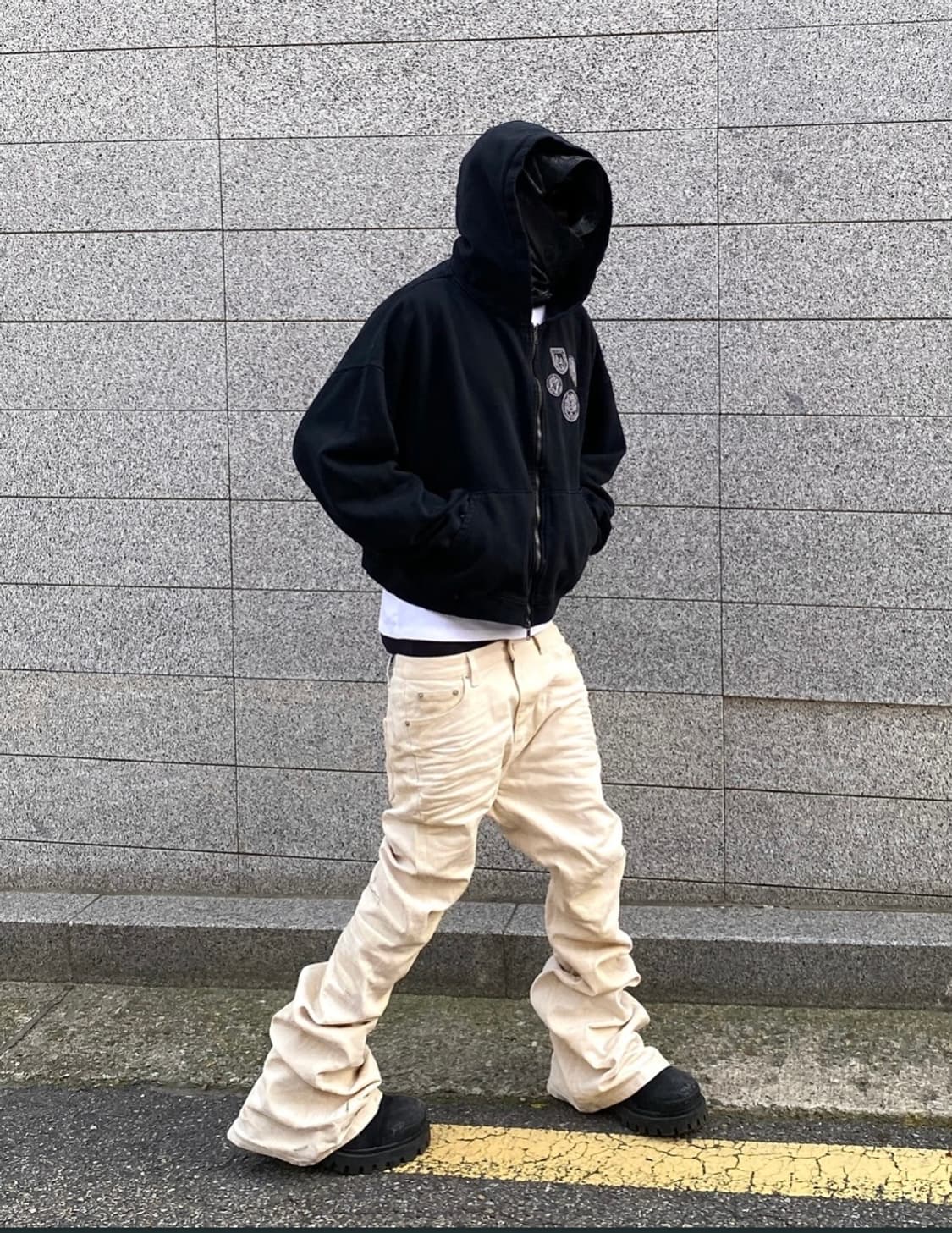 2사이즈) 언더마이카 올드다잉 멀티패치 후드집업 상품이미지5