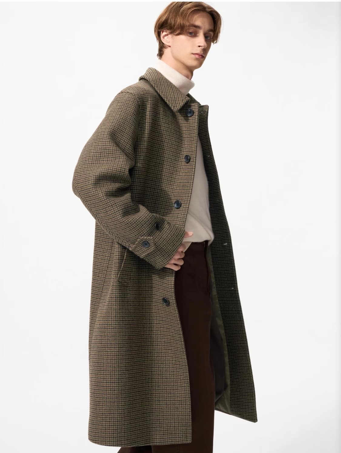 새상품 ) 유니클로 하운드투스체크 발마칸 코트 XL 상품이미지2