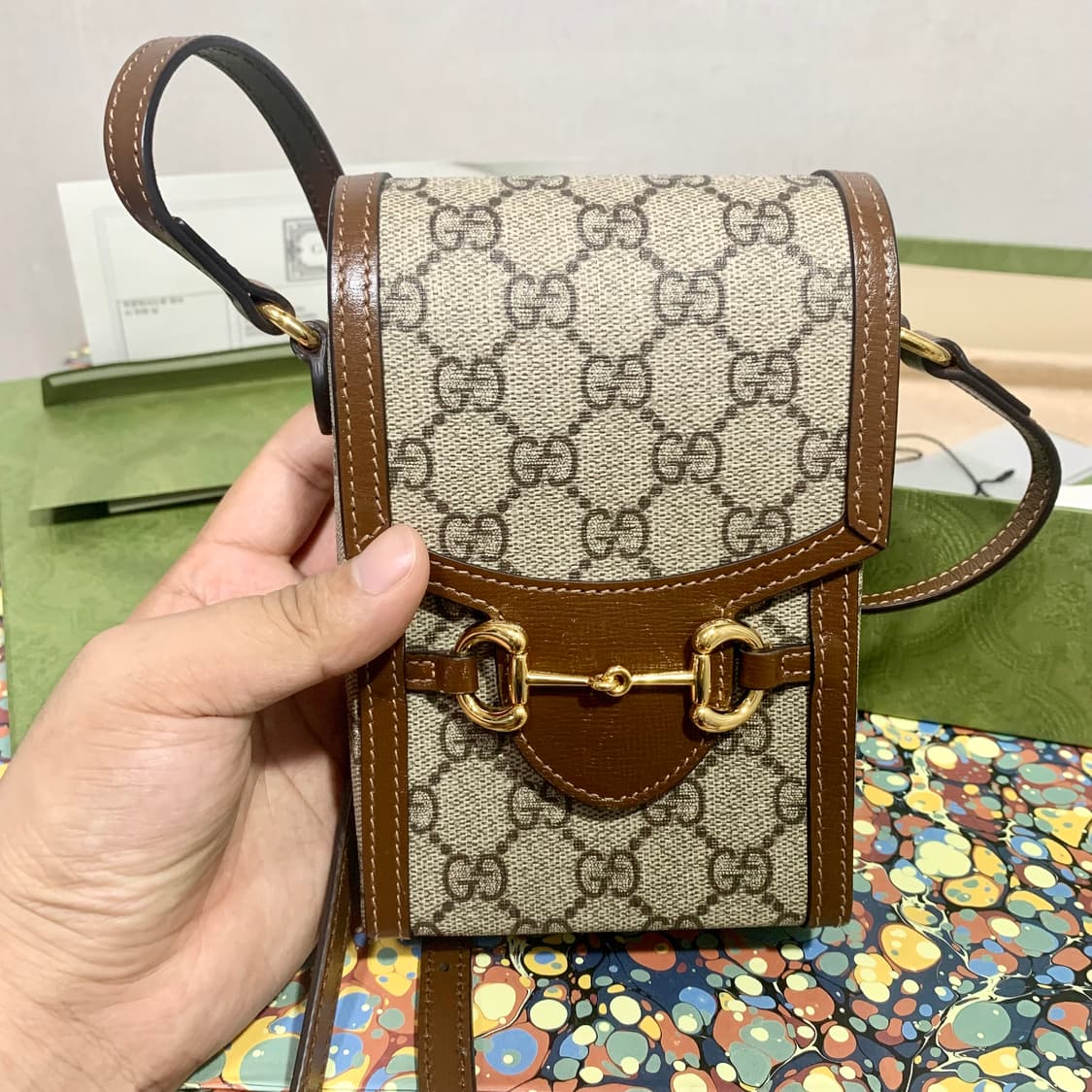 정품/새상품급 풀구성/구찌 홀스빗 1955 미니 크로스 상품이미지2