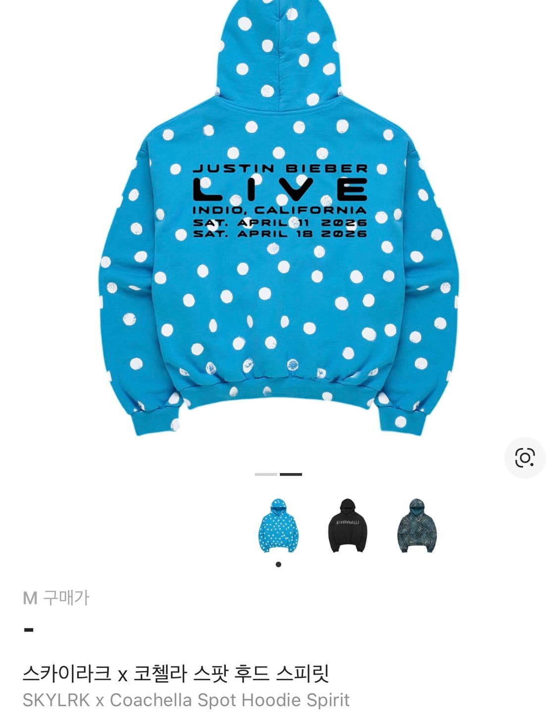skylrk 코첼라 스팟 후드 스피릿 M사이즈 구합니다. 상품이미지2