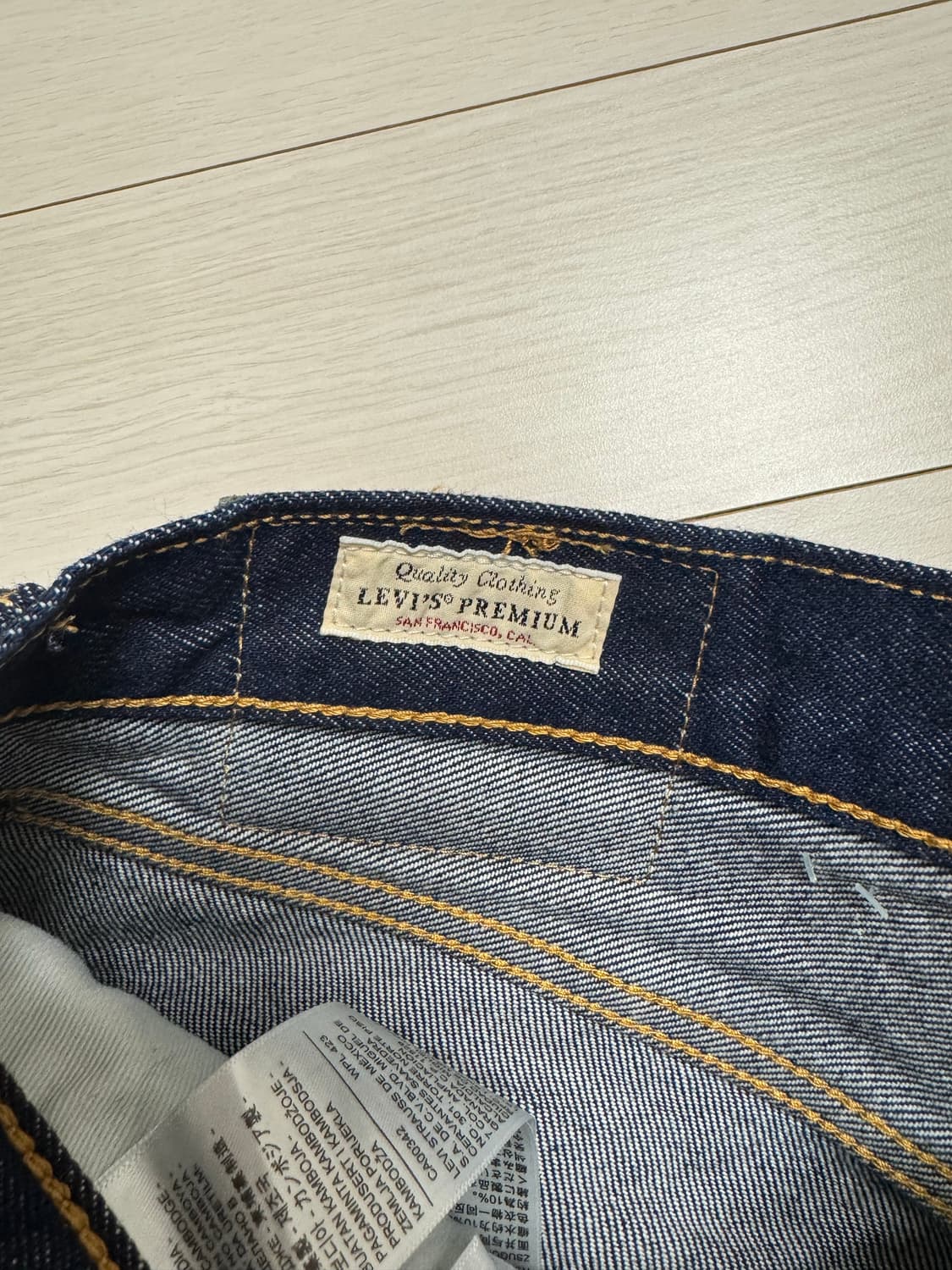 리바이스 501 오리지널 셀비지 34x32 1회 세탁 후 1회 착용 판매 상품이미지5