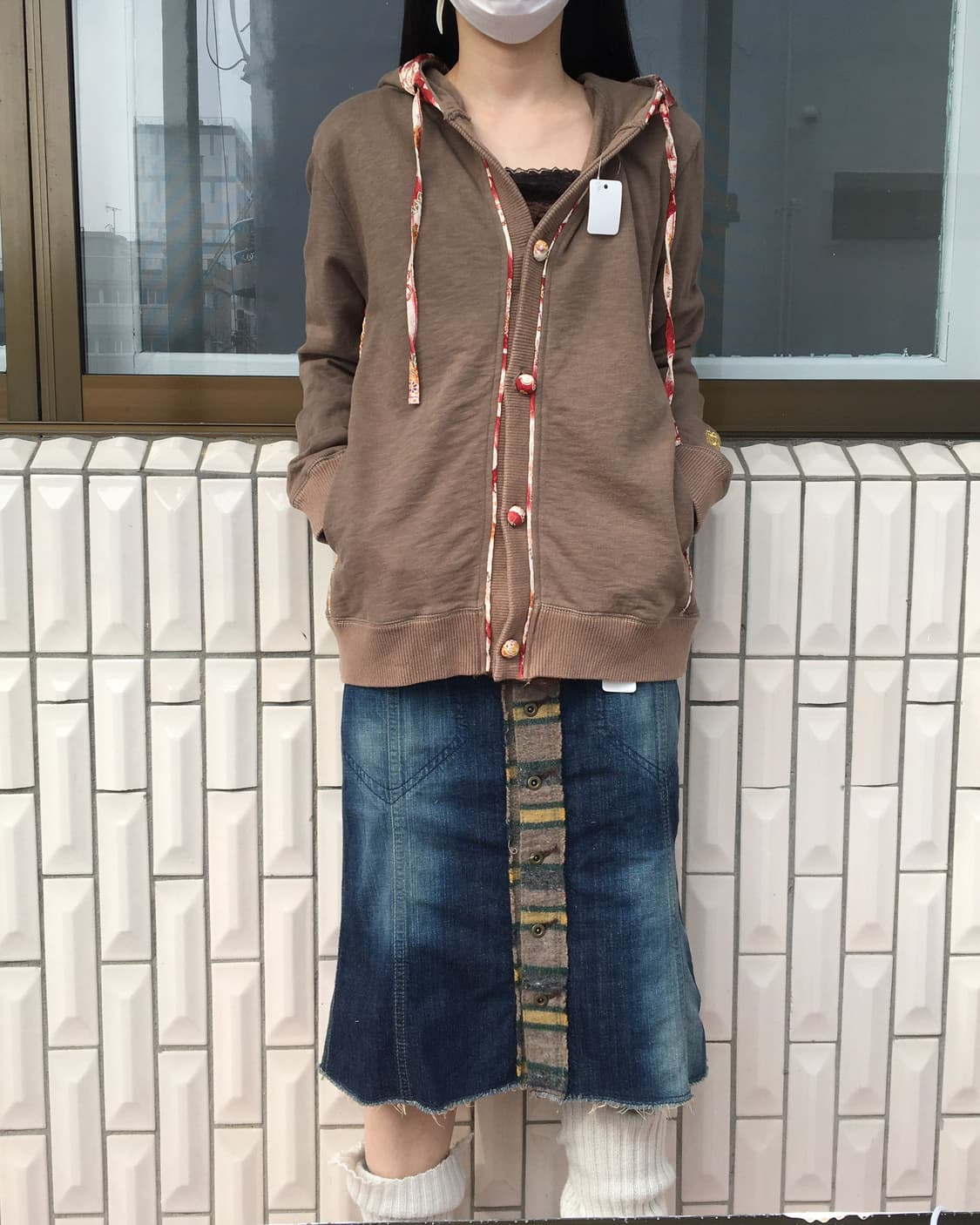 Oriental line detail hood cardigan 상품이미지1