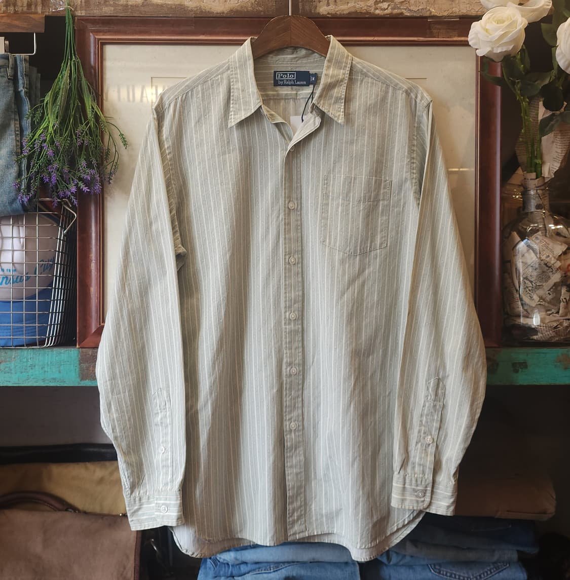 90s 폴로 나바호 패턴 스트라이프 셔츠 패턴셔츠 m 상품이미지1
