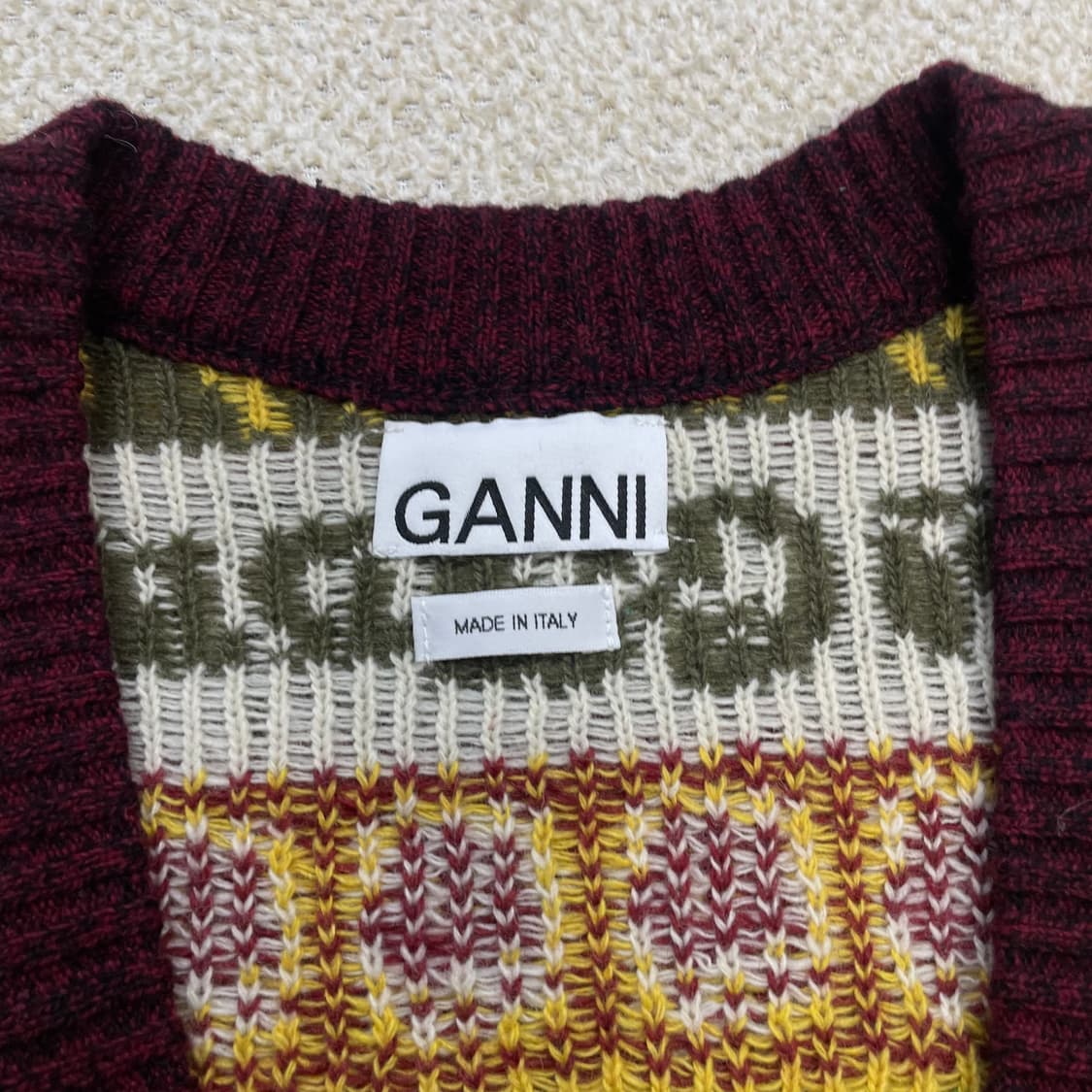 가니 Ganni 울 스마일리 베스트 니트 멀티컬러 상품이미지3