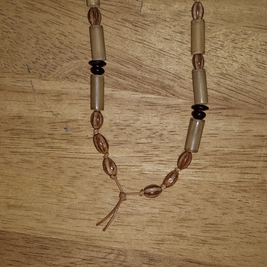 옥 소뿔 씨앗 대나무 가죽 목걸이 상품이미지4