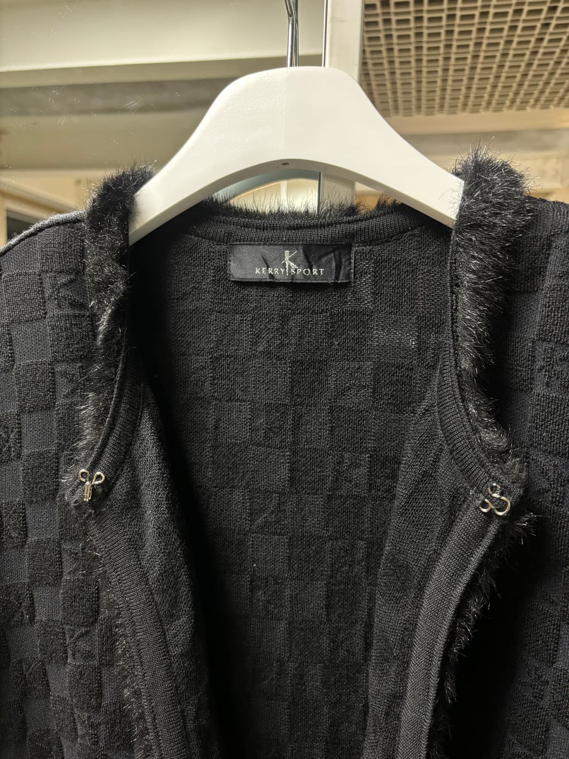 Kerrysport 체커보드 퍼 가디건 상품이미지6