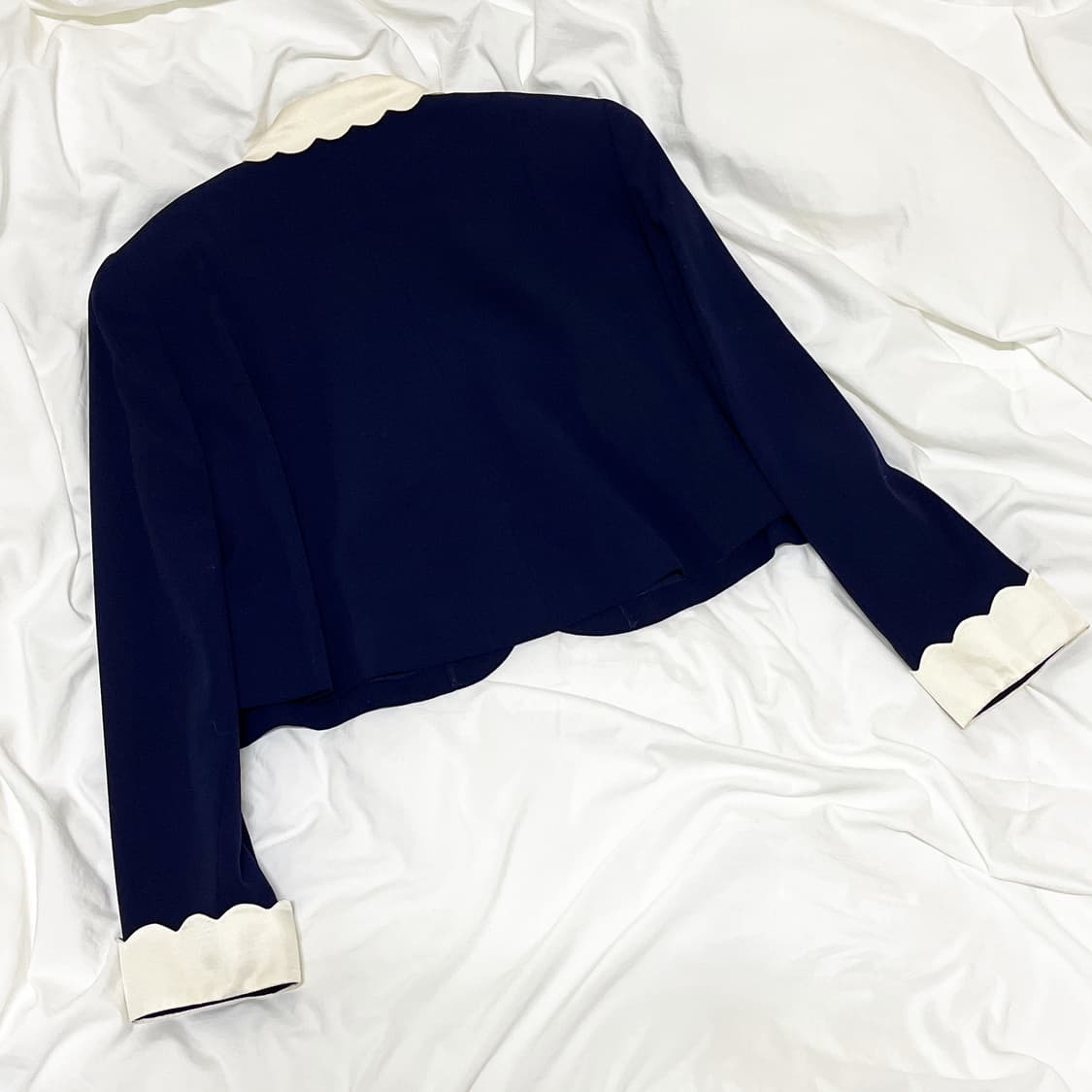 빈티지 ) 물결카라 배색자켓 상품이미지3