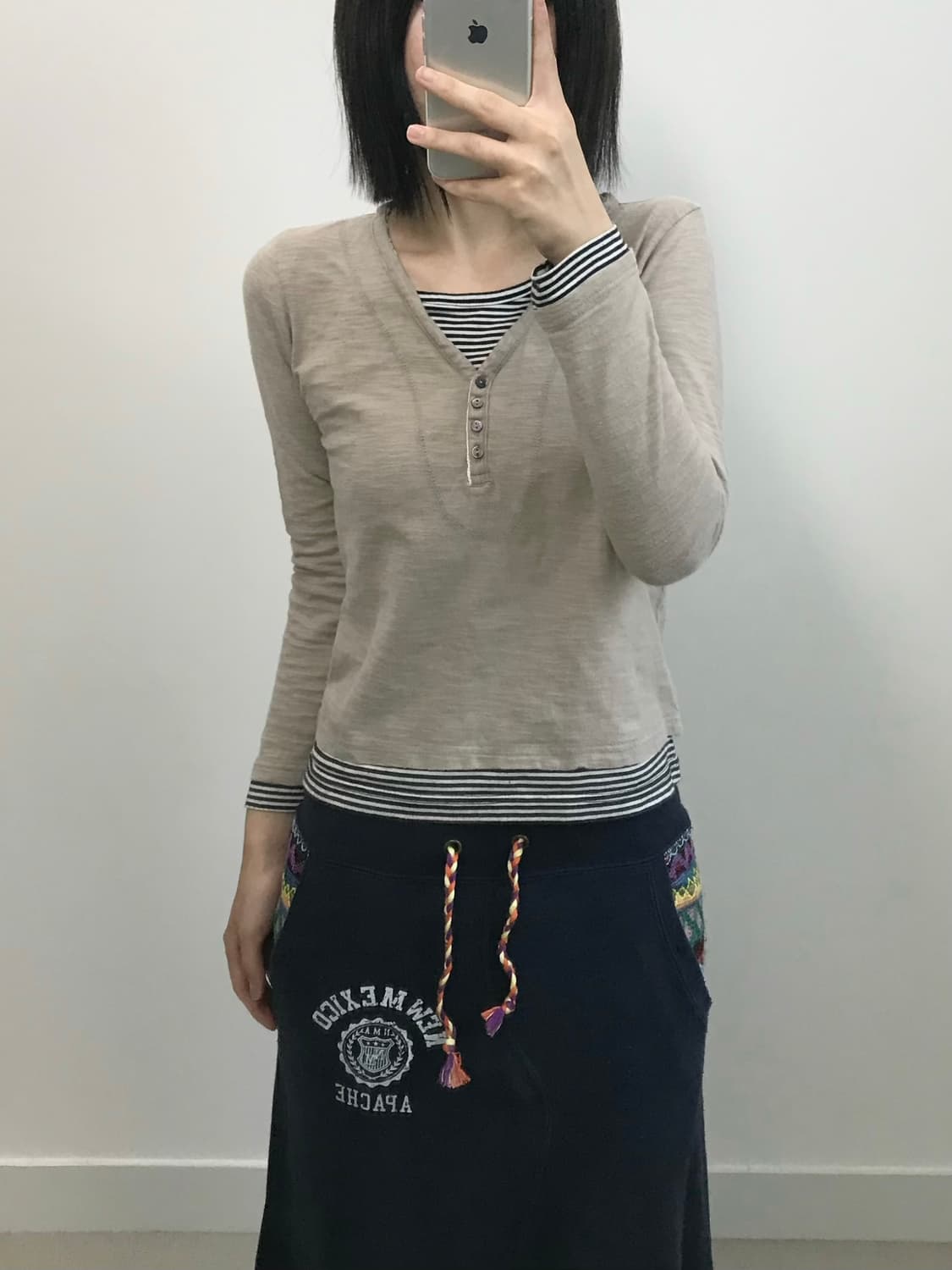 빈티지 스트라이프 레이어드 티셔츠 상품이미지1