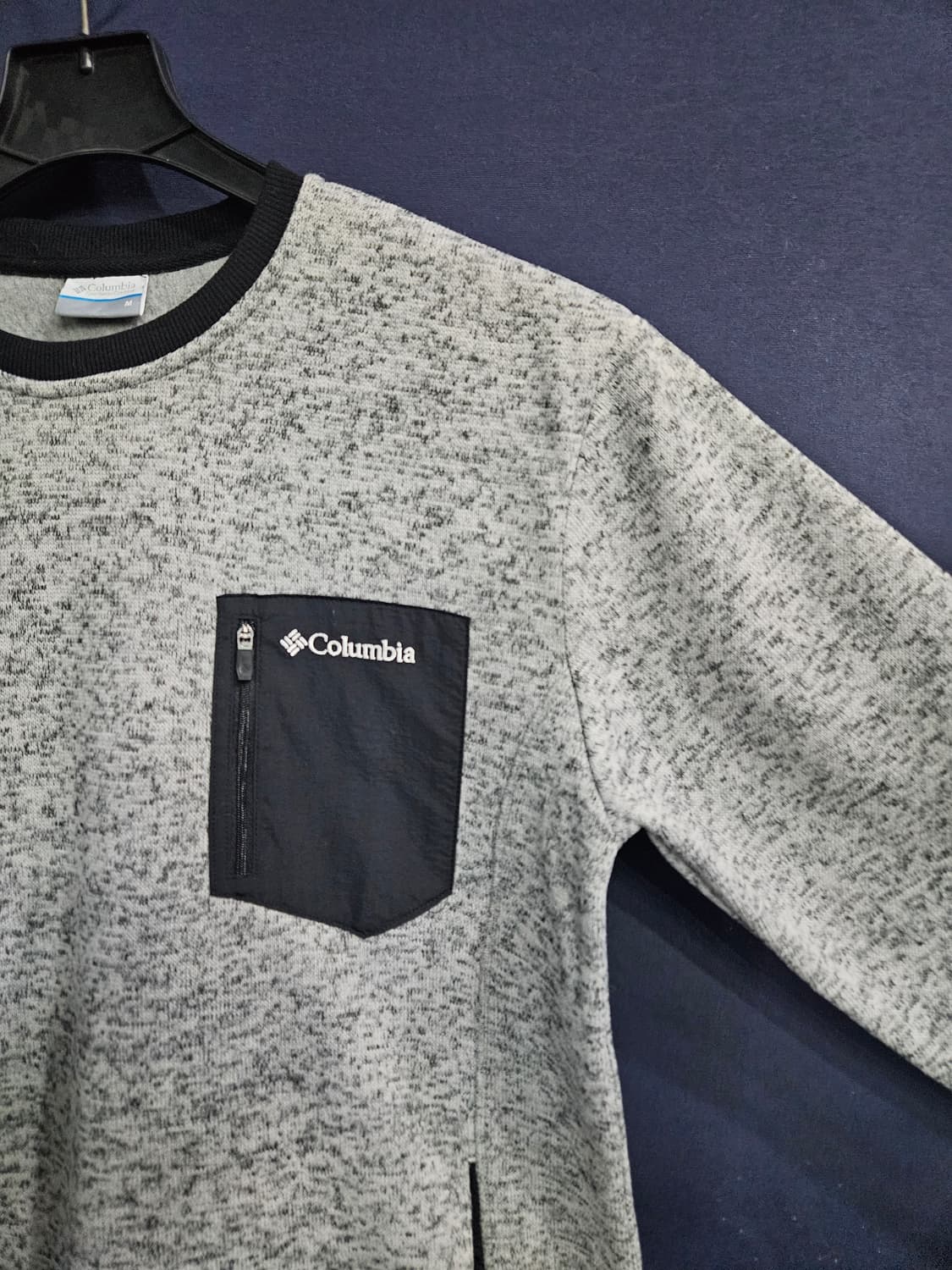 콜롬비아 멜란지 그레이 남성 95 기모 포켓 긴팔티  상품이미지4