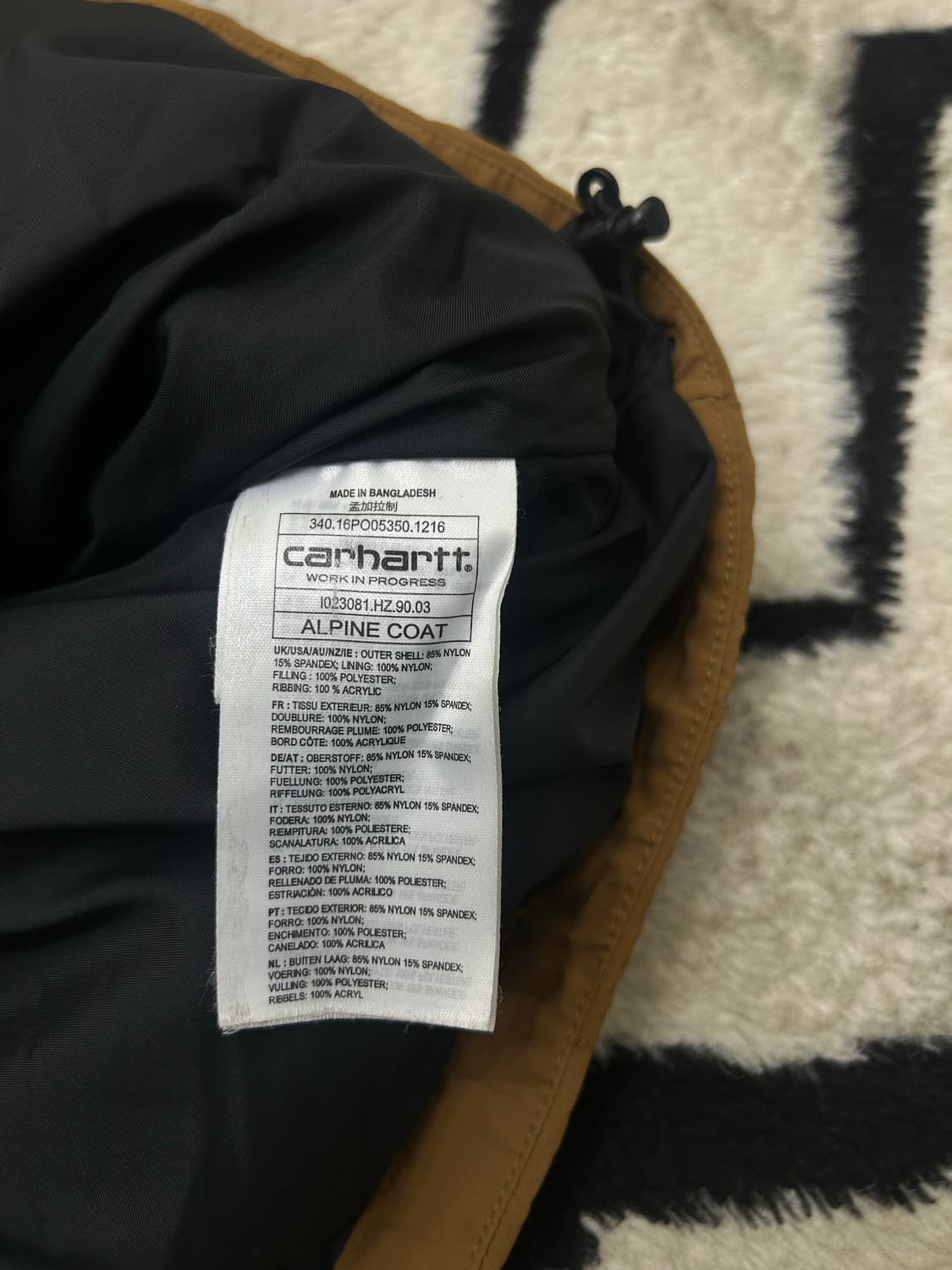 [L]칼하트Wip 알파인 코트 패딩/해밀턴브라운/모자분실 상품이미지7