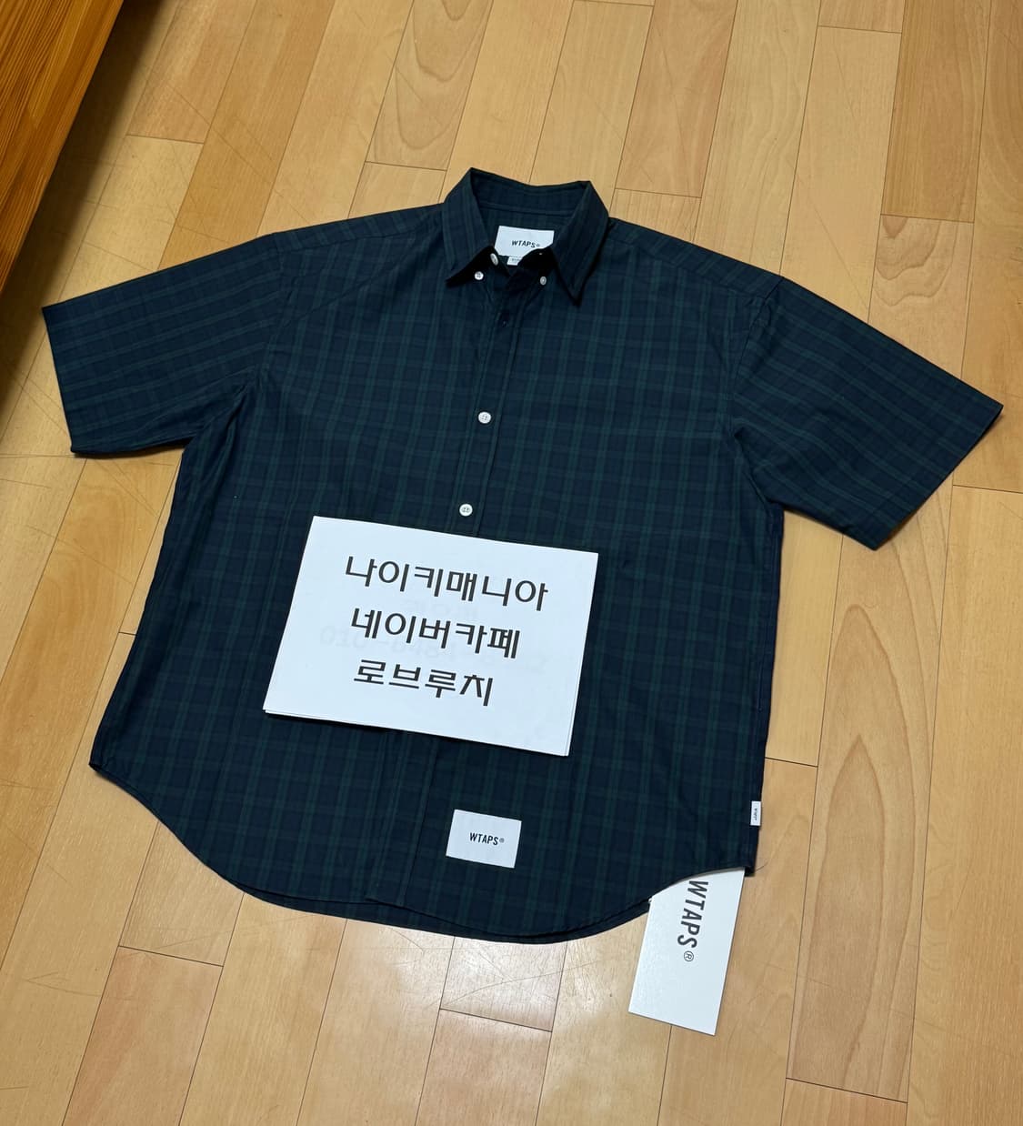 [L] 더블탭스 코튼 반팔셔츠 블랙와치 25SS 상품이미지4
