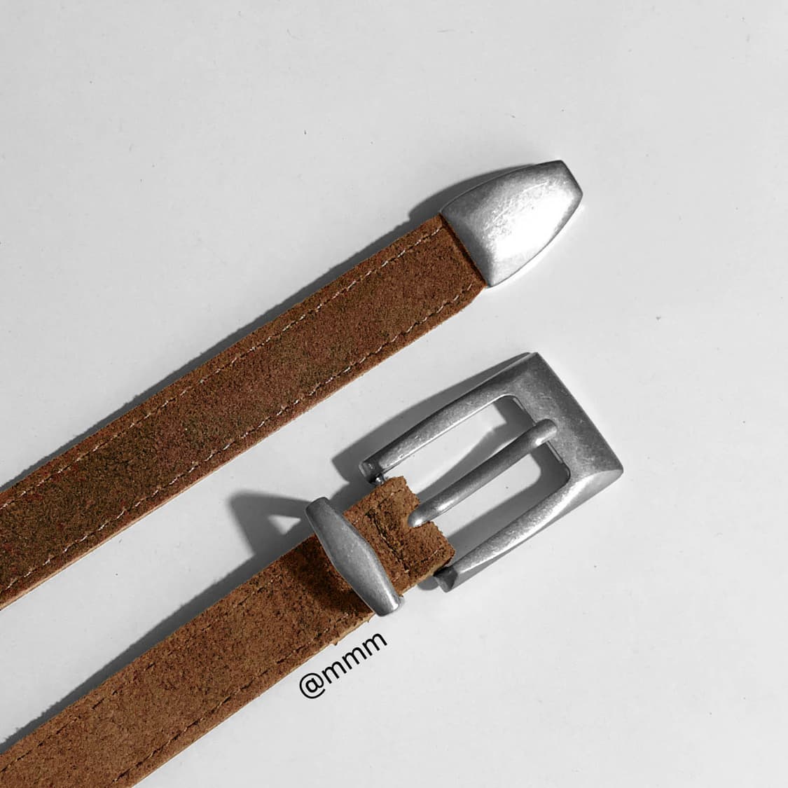 [Unisex]스퀘어 스웨이드 벨트 카멜 상품이미지3