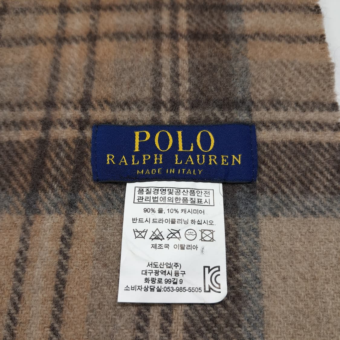 MX625 폴로 00s 이태리판 울캐시미어 타탄체크 카멜 머플러목도리 상품이미지5