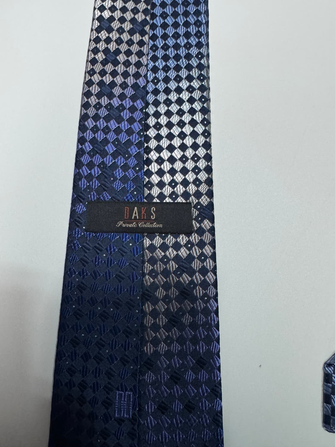 닥스 Daks 패턴 실크 넥타이 블루 상품이미지4