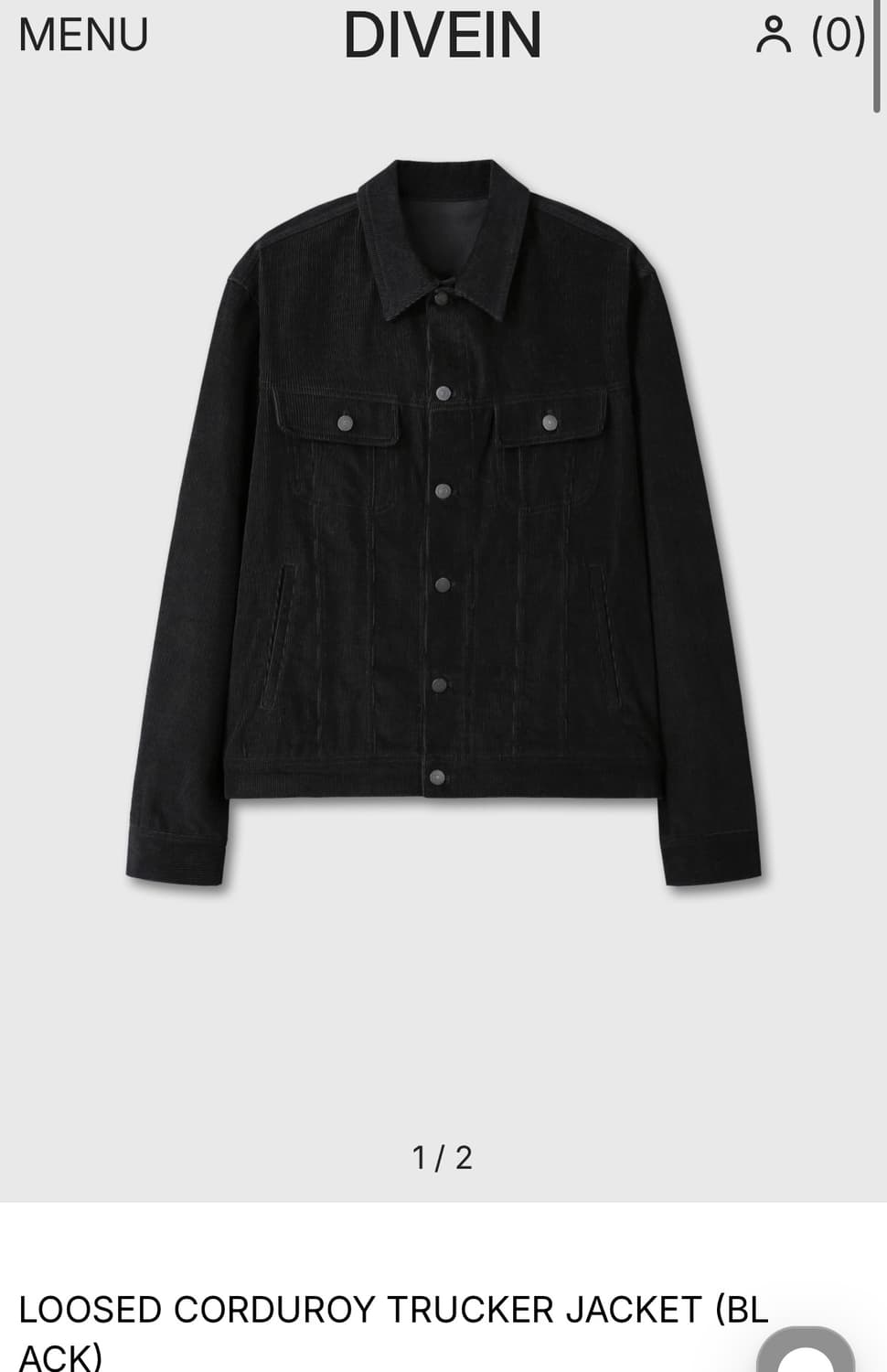 다이브인 루즈드 코듀로이 트러커 2사이즈 새상품 상품이미지1