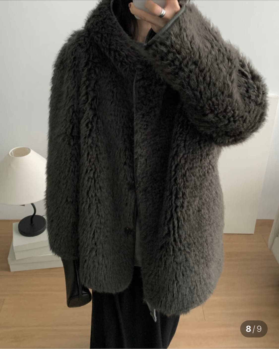 바스켓 컬리 후드 무스탕 상품이미지2