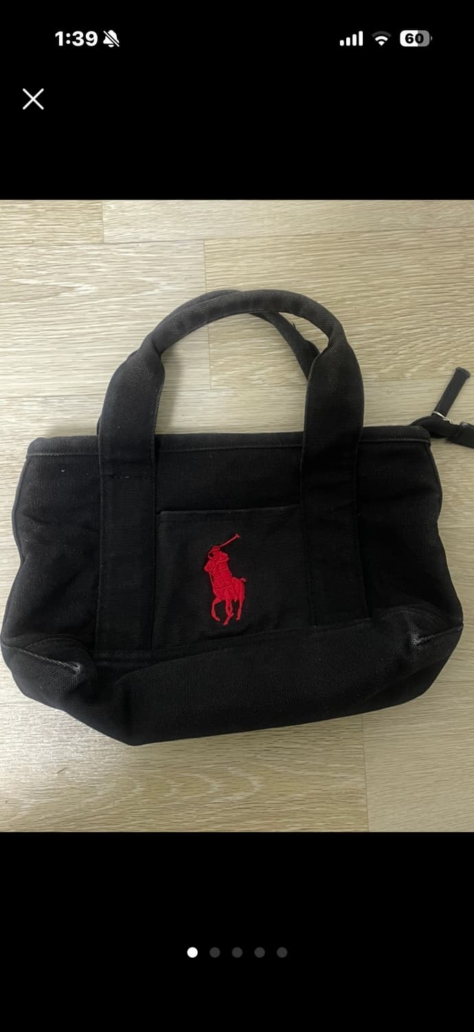폴로 토트백 블랙 빈티지 상품이미지1