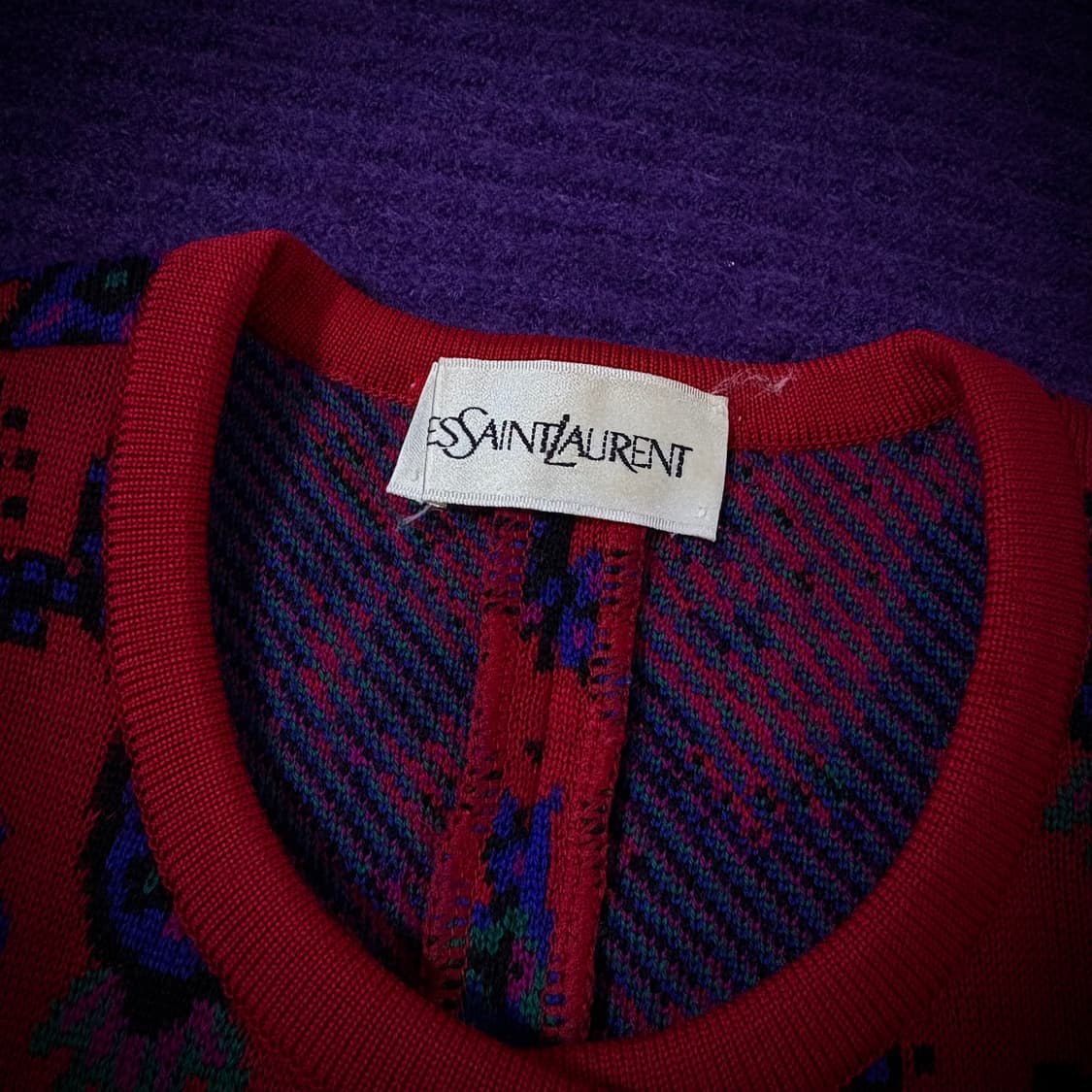 80s–90s YSL 입생로랑 Paisley Knit Jacket 상품이미지3