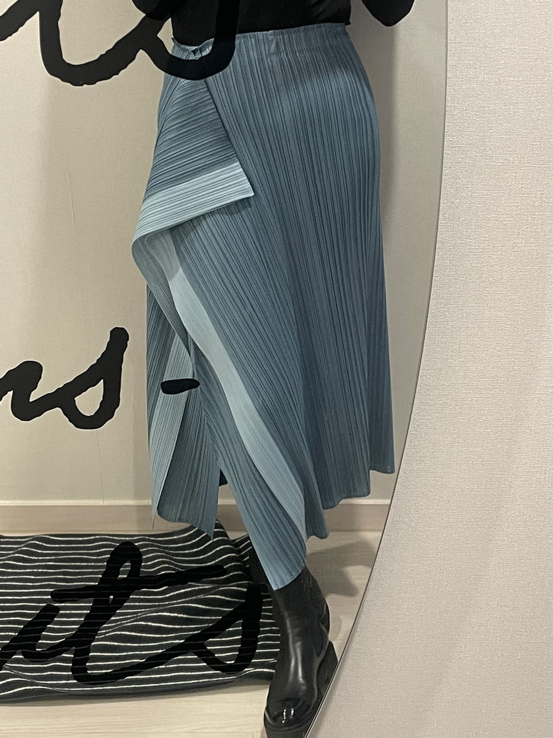 플리츠미 소라색 스커트 상품이미지1