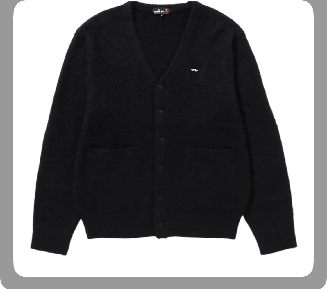 베이프 스웨터 니트 가디건 블랙 상품이미지1