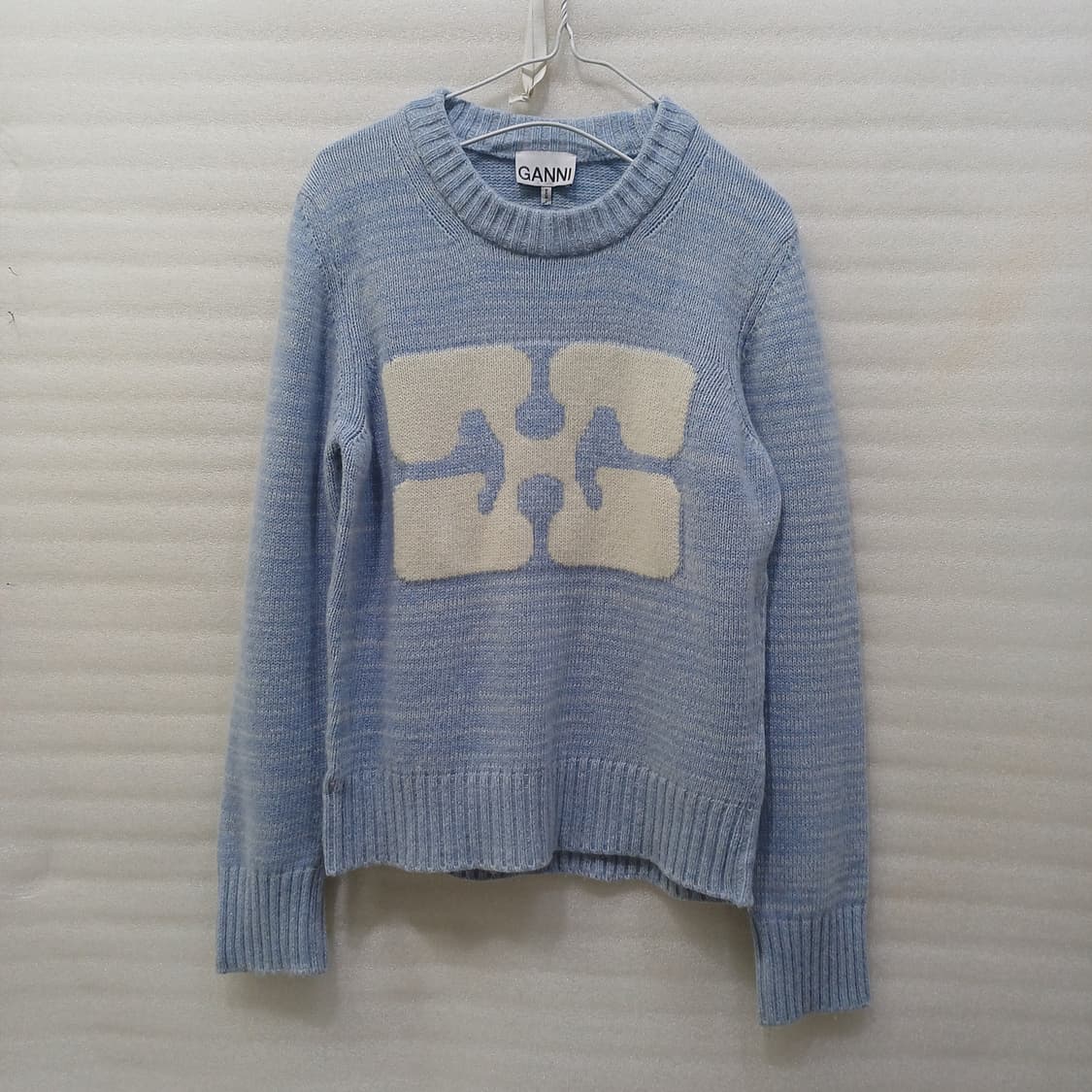 정품 가니 버터플라이 로고 울 라운드 니트 여성 S 도톰 사랑봉봉 상품이미지2