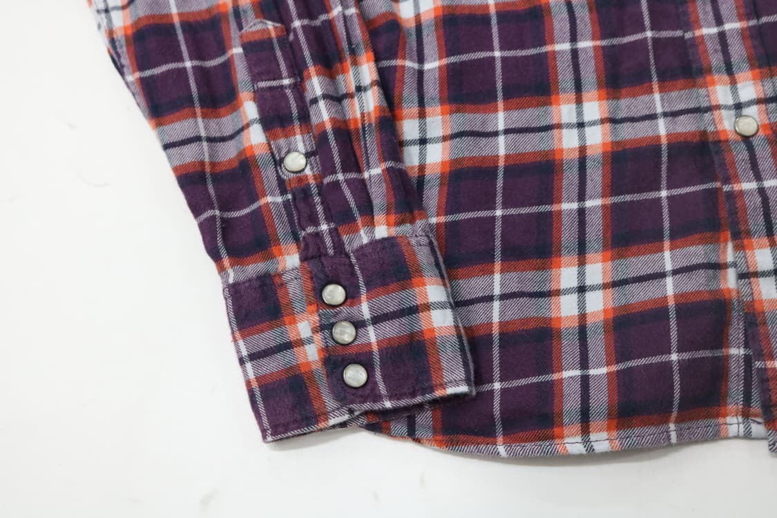 BACK NUMBER 백넘버 빈티지 웨스턴 체크 플란넬 셔츠 (M) 상품이미지4