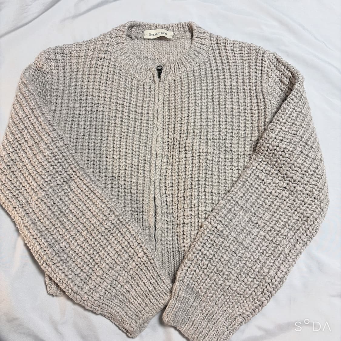 Smoothmood 스무스무드 크롭 니트 집업 가디건 상품이미지1