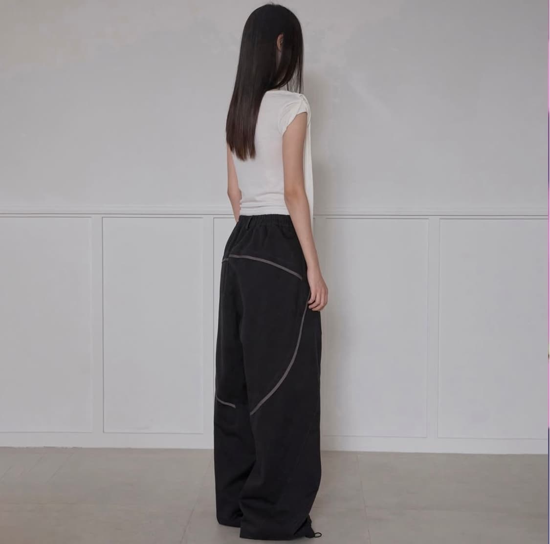 (제니 착용) flareup Asymmetrical Wide Pants 상품이미지3
