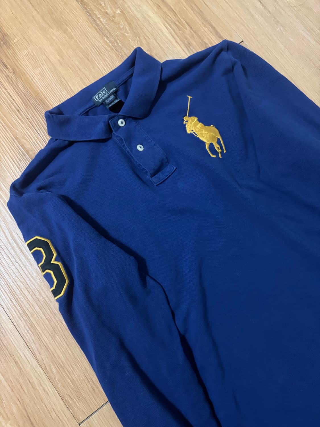 폴로 빅포니 긴팔 카라티 네이비 상품이미지1