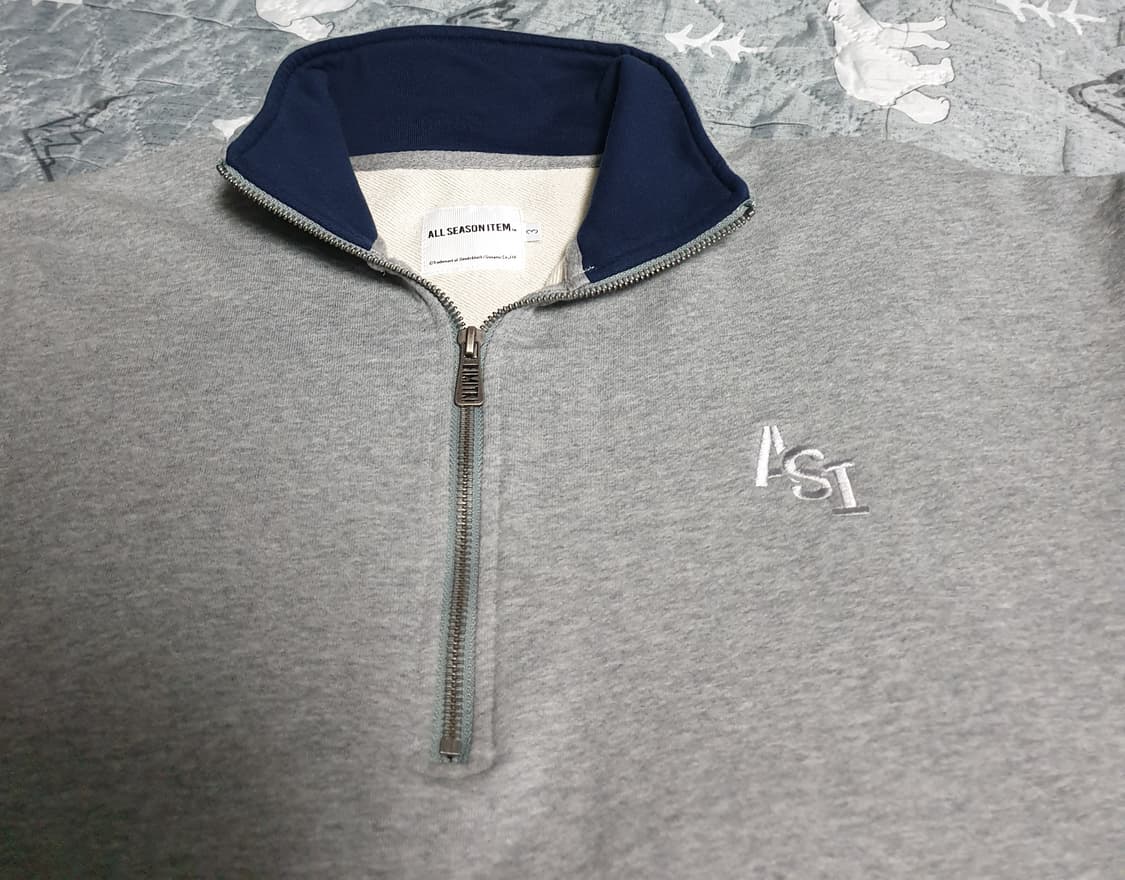 디미트리블랙 올시즌 ASI 하프짚업 맨투맨 다크멜란지 (3) 상품이미지2