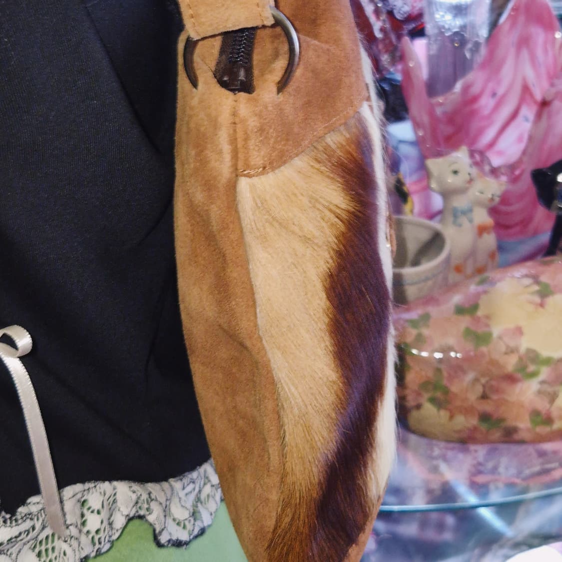 70s 핸드메이드 리얼 송치 스웨이드 숄더백 상품이미지8