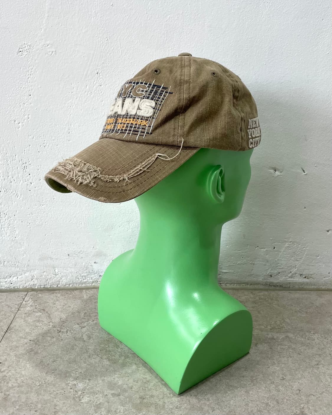 Distressed Patchwork Brown Hat 상품이미지5