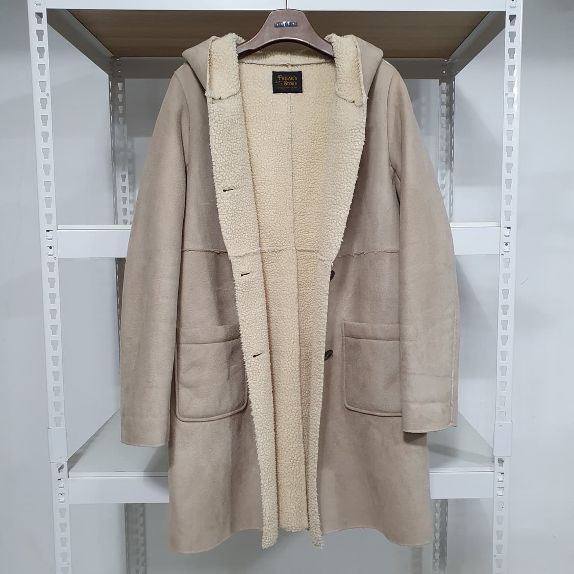 빈티지 모리걸 그레이 베이지 그레이지 무스탕 상품이미지1