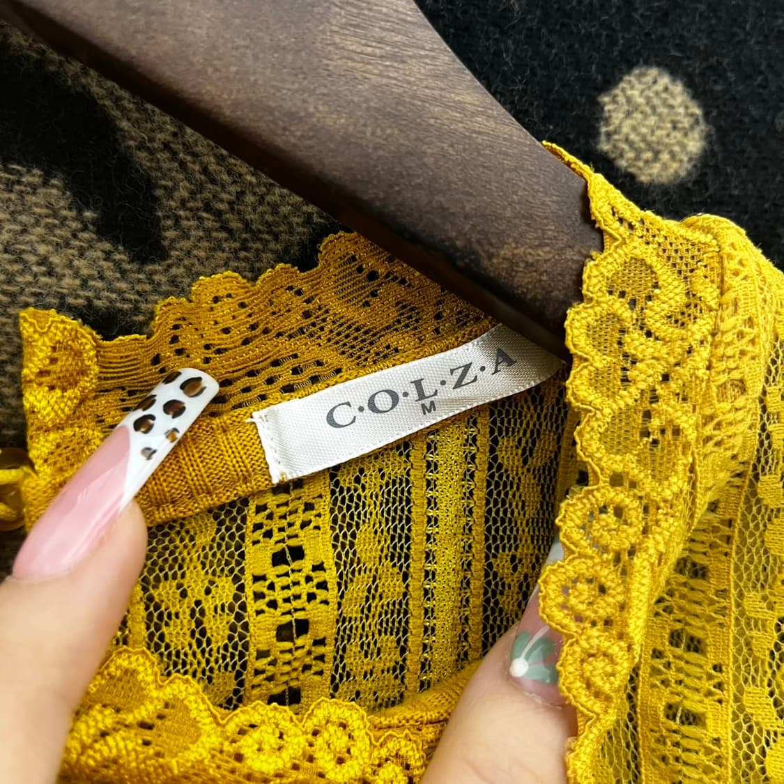 빈티지 란제리코어 레트로 90's 레이스 머스타드 나시 K0142 상품이미지5